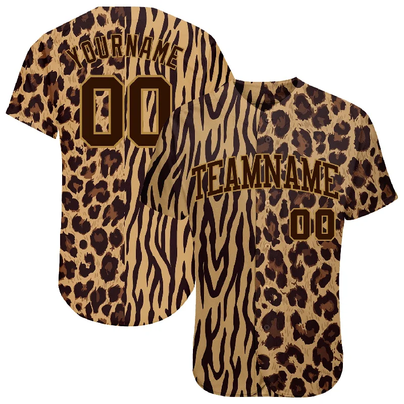 Baseball Jersey for Quick-Drying Performance-Custom 3D Pattern Design Leopard Skin Zebra Stripe Authentic Baseball Jersey