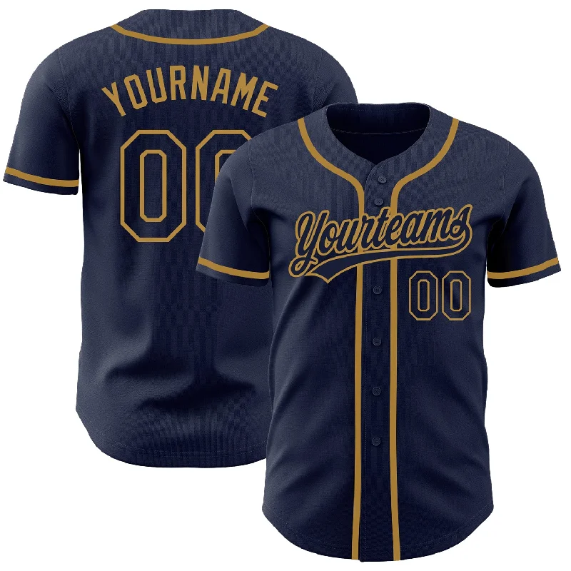 Baseball Jersey for Enhanced Fit and Performance-Custom Navy Navy-Old Gold Authentic Baseball Jersey