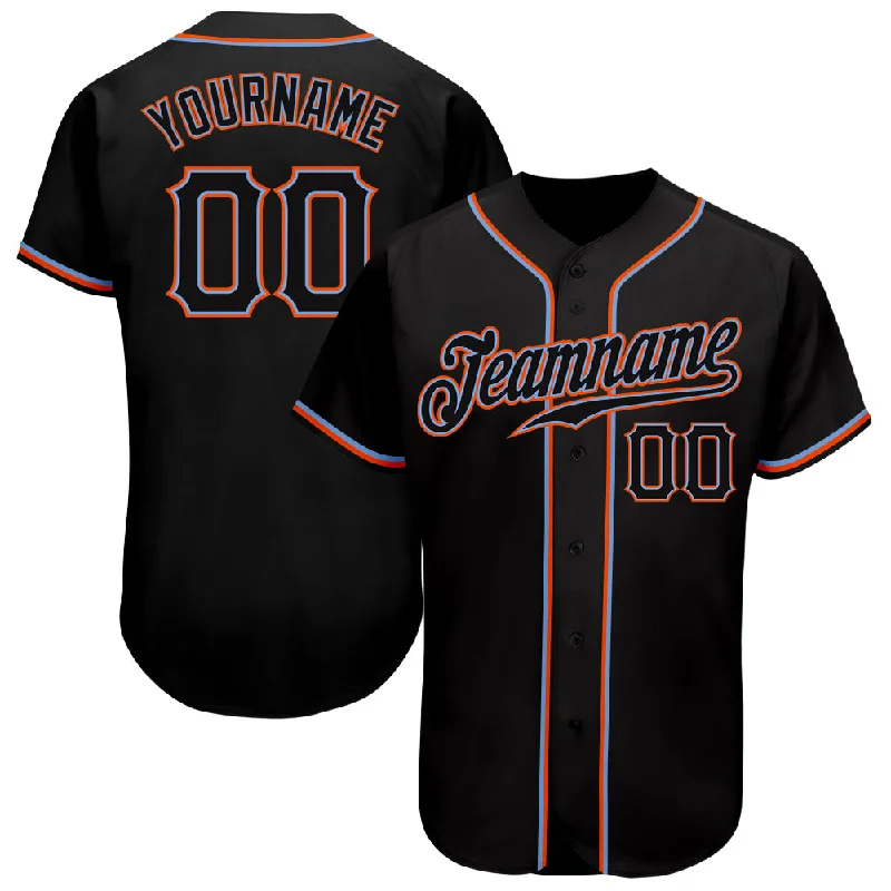 Baseball Jersey for Comfortable Fit and Optimal Performance-Custom Black Black-Orange Authentic Baseball Jersey