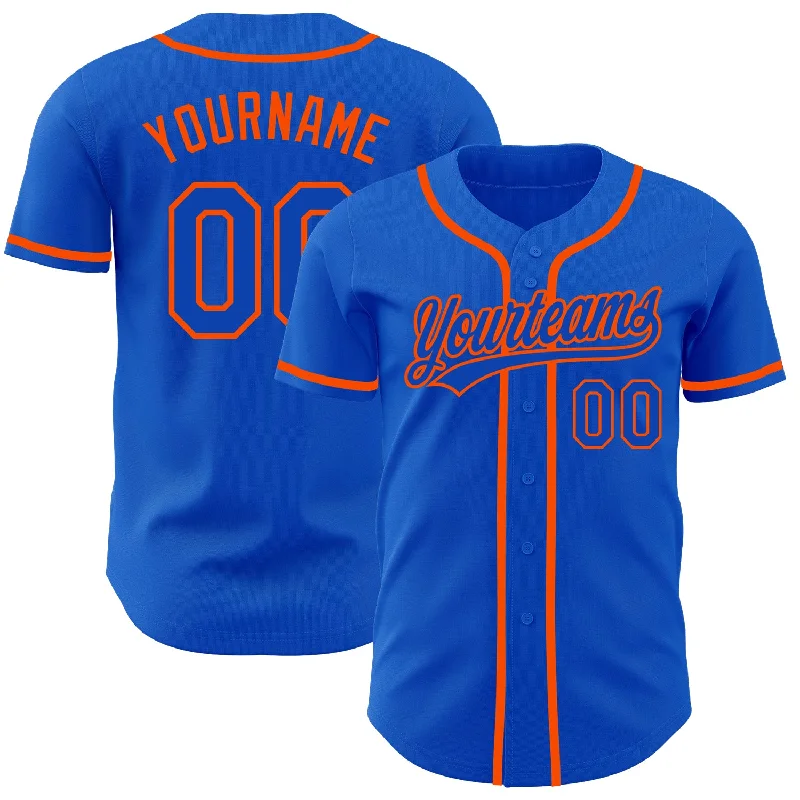 Baseball Jersey with Customizable Features-Custom Thunder Blue Orange Authentic Baseball Jersey