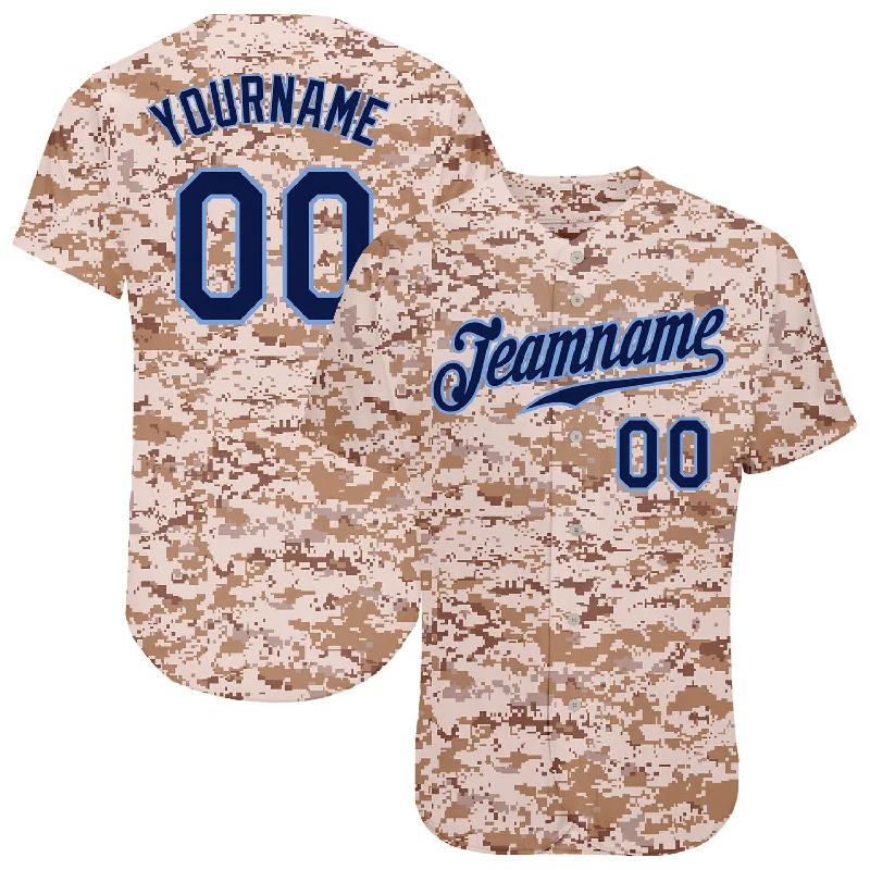 Baseball Jersey for Team Performance and Style-Custom Camo Navy-Powder Blue Authentic Salute To Service Baseball Jersey