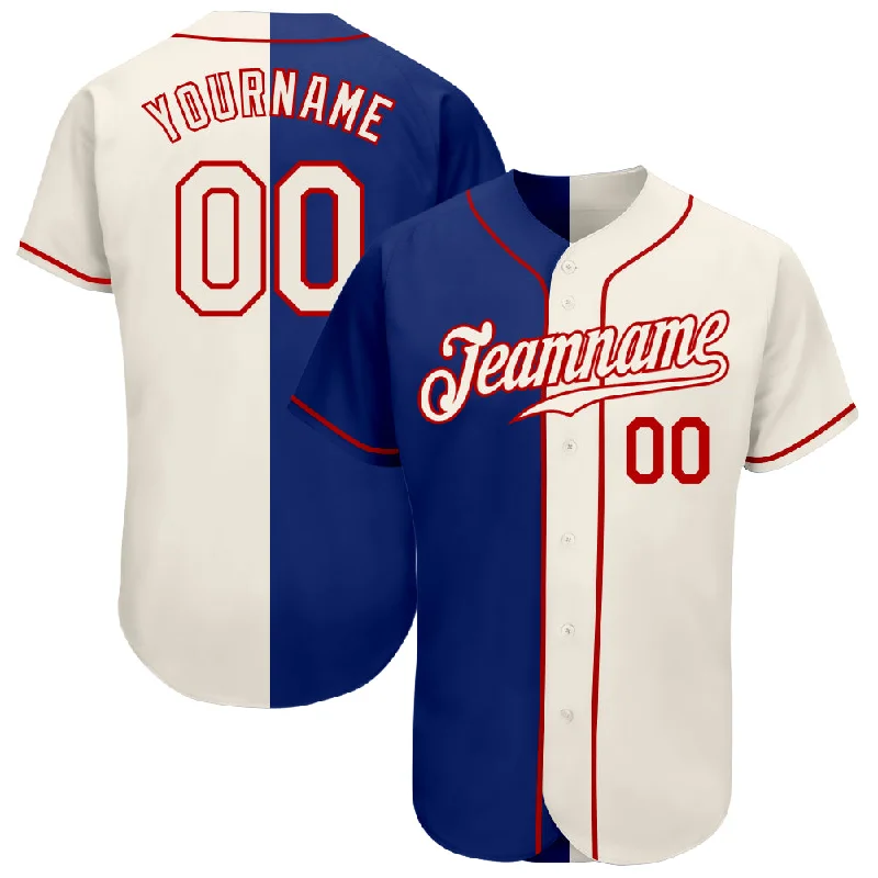 Baseball Jersey for Enhanced Comfort and Movement-Custom Royal Cream-Red Authentic Split Fashion Baseball Jersey