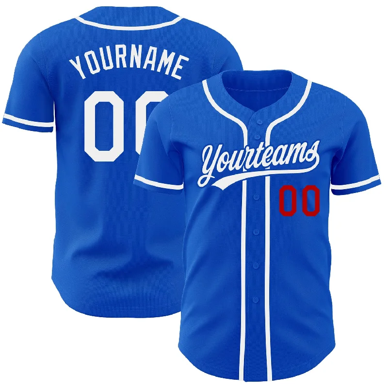 Baseball Jersey for Maximum Agility and Performance-Custom Thunder Blue White-Red Authentic Baseball Jersey