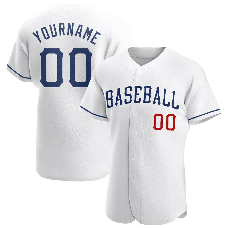 Baseball Jersey for Soft Feel and Breathable Comfort-Custom White Royal-Red Authentic Baseball Jersey