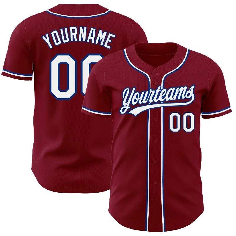 Baseball Jersey for Soft, Comfortable Wear-Custom Crimson White-Royal Authentic Baseball Jersey