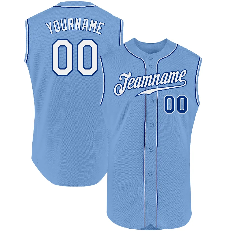 Baseball Jersey for Comfortable and Stylish Look-Custom Light Blue White-Royal Authentic Sleeveless Baseball Jersey