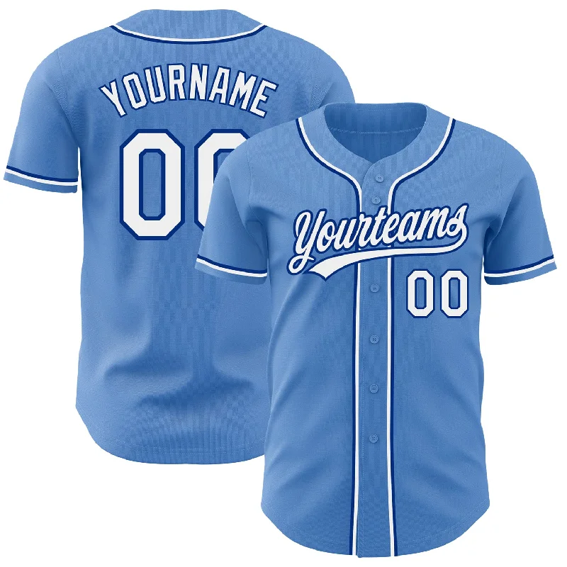 Baseball Jersey for Softball and Baseball Teams-Custom Powder Blue White-Royal Authentic Baseball Jersey