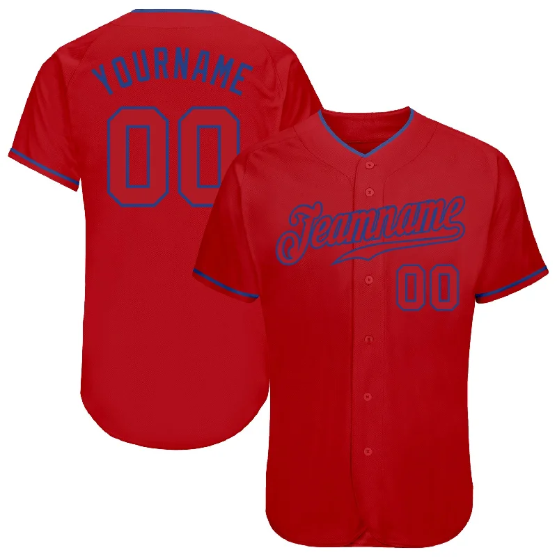 Baseball Jersey for Quick-Drying, Breathable Performance-Custom Red Red-Royal Authentic Baseball Jersey