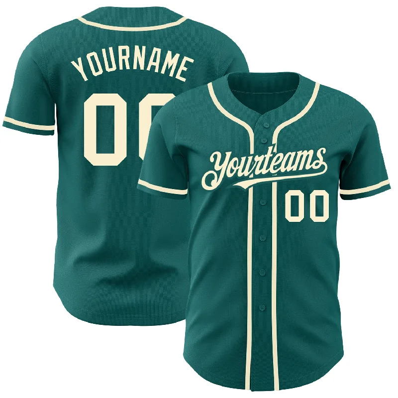 Baseball Jersey for Game Day Comfort-Custom Teal Cream Authentic Baseball Jersey