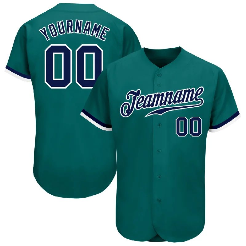 Baseball Jersey for Enhanced Fit and Performance-Custom Teal Navy-White Authentic Baseball Jersey