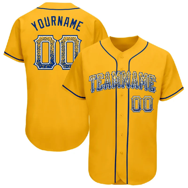 Baseball Jersey with Moisture-Wicking Technology-Custom Gold Royal-White Authentic Drift Fashion Baseball Jersey