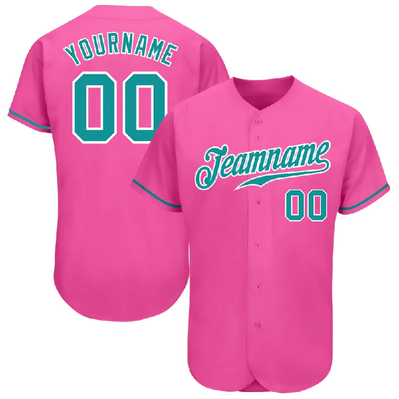 Baseball Jersey for Stylish Fit and Superior Comfort-Custom Pink Teal-White Authentic Baseball Jersey