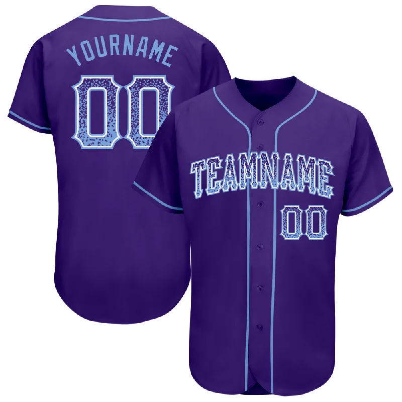 Baseball Jersey for Game Day Comfort-Custom Purple Light Blue-White Authentic Drift Fashion Baseball Jersey