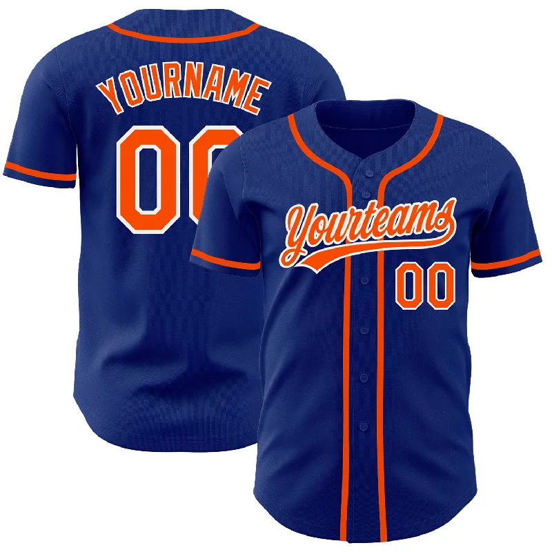 Baseball Jersey for Maximum Comfort in All Games-Custom Royal Orange-White Authentic Baseball Jersey