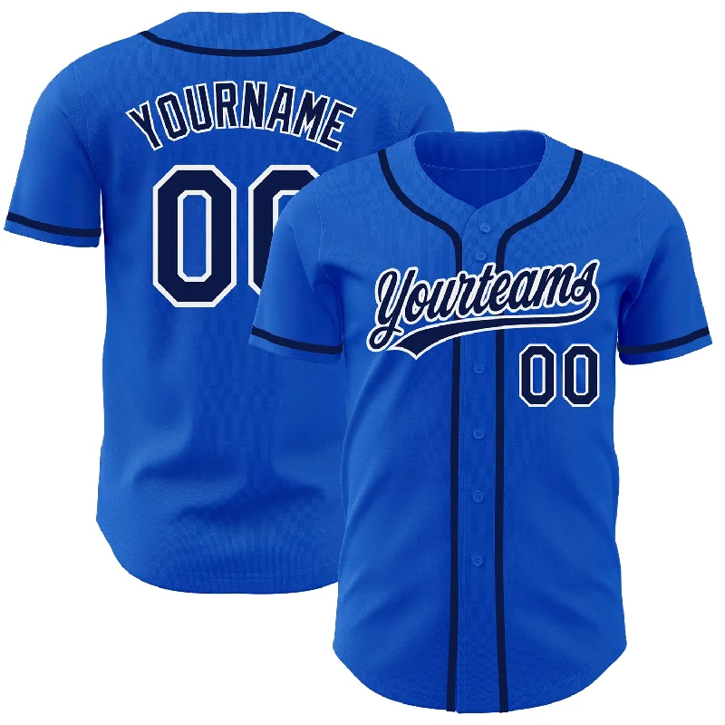 Baseball Jersey for Support and Flexibility-Custom Thunder Blue Navy-White Authentic Baseball Jersey