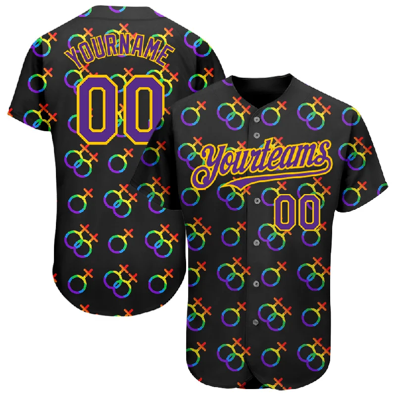 Baseball Jersey with Ultra-Light Design-Custom Rainbow For Pride Month Love Is Love LGBT 3D Authentic Baseball Jersey