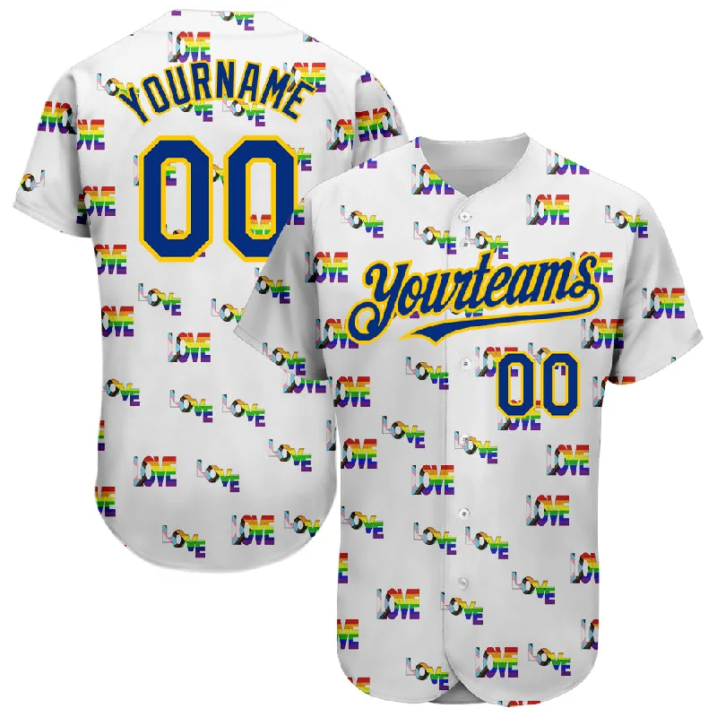 Baseball Jersey for Maximum Agility and Performance-Custom Rainbow For Pride Month Love Is Love LGBT 3D Authentic Baseball Jersey