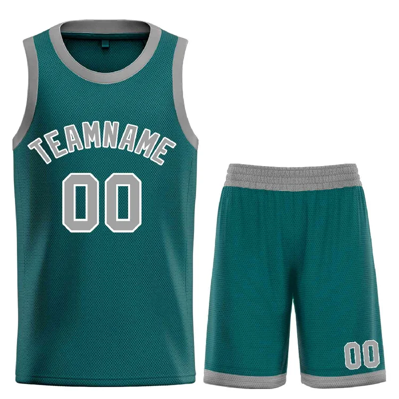 Basketball Jersey for Warm-Weather Game-Day Performance-Custom Aqua Gray-White Bull Classic Sets Curved Basketball Jersey