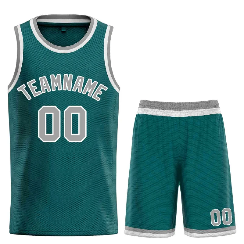 Basketball Jersey for All-Day Wearability and Comfort-Custom Aqua Gray-White Bull Classic Sets Curved Basketball Jersey