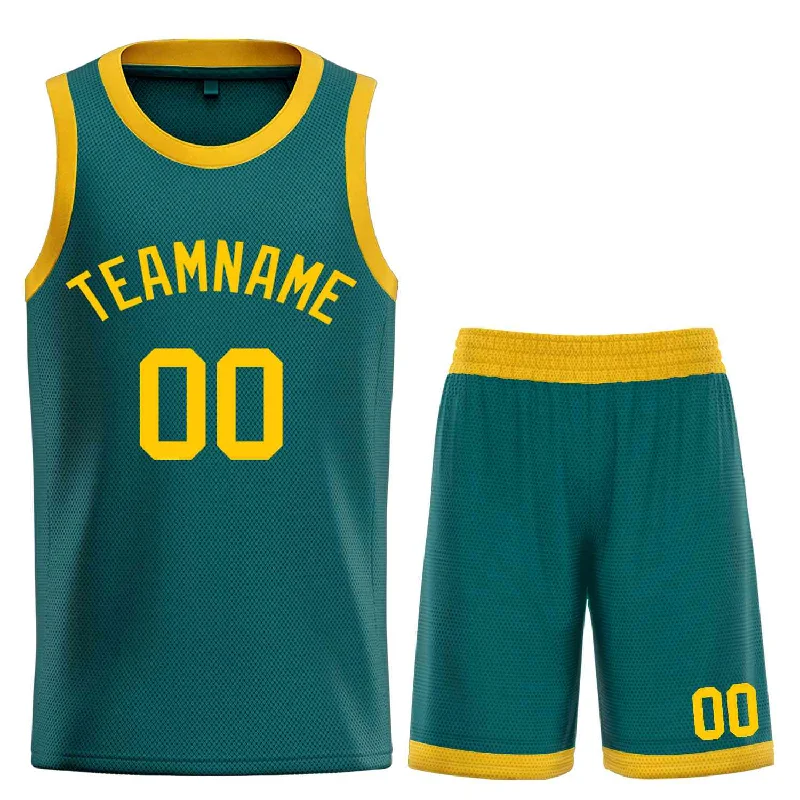 Basketball Jersey for Support and Comfort During Play-Custom Aqua YellowBull Classic Sets Curved Basketball Jersey