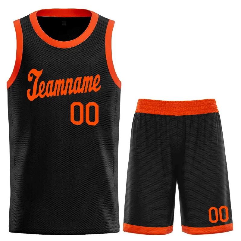 Basketball Jersey with Anti-Odor Technology-Custom Black Orange Classic Sets Sports Uniform Basketball Jersey