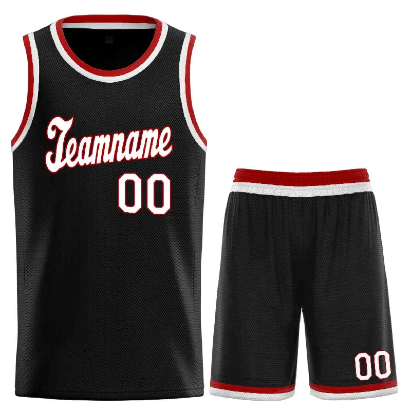 Basketball Jersey for Cool Comfort in Hot Weather-Custom Black Red-Red Classic Sets Sports Uniform Basketball Jersey