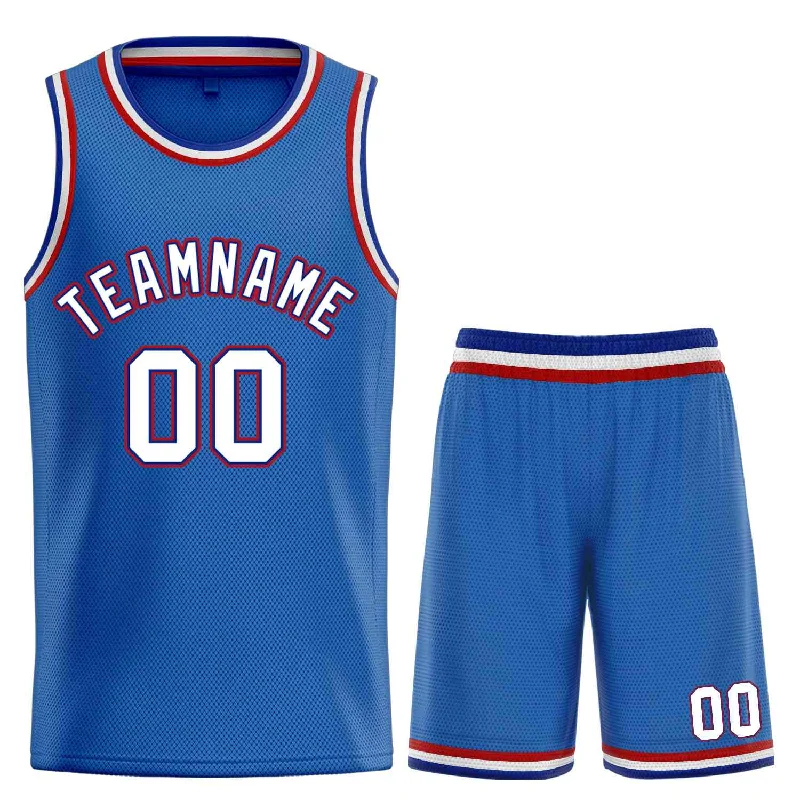 Basketball Jersey for All Ages and Levels of Play-Custom Blue Royal-White Bull Classic Sets Curved Basketball Jersey