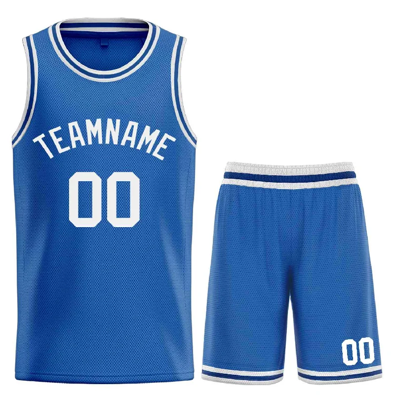 Basketball Jersey for Full Coverage and Freedom of Movement-Custom Blue WhiteBull Classic Sets Curved Basketball Jersey