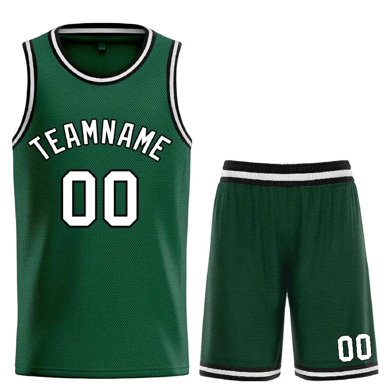 Basketball Jersey for Fast Action During Basketball Games-Custom Hunter Green White-Black Bull Classic Sets Curved Basketball Jersey