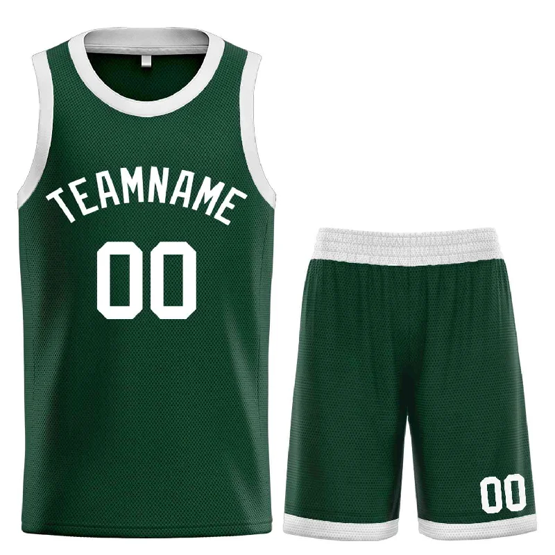 Basketball Jersey for Professional-Level Performance-Custom Hunter Green WhiteBull Classic Sets Curved Basketball Jersey