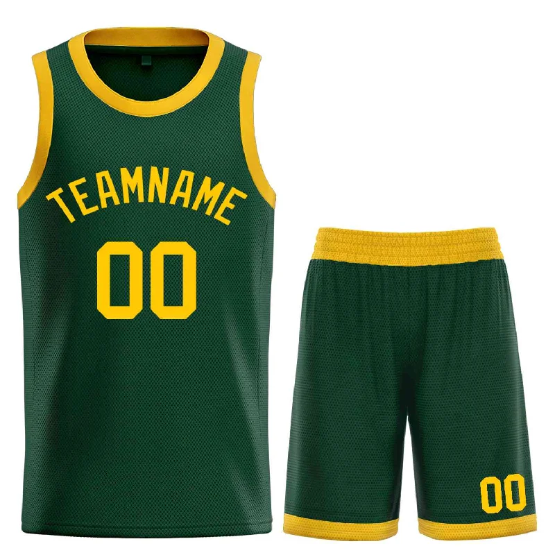 Basketball Jersey for Maximum Breathability and Flexibility-Custom Hunter Green YellowBull Classic Sets Curved Basketball Jersey