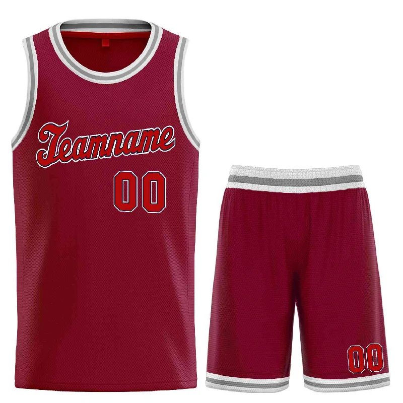 Basketball Jersey for Pro-Level Comfort and Performance-Custom Maroon Black Classic Sets Sports Uniform Basketball Jersey