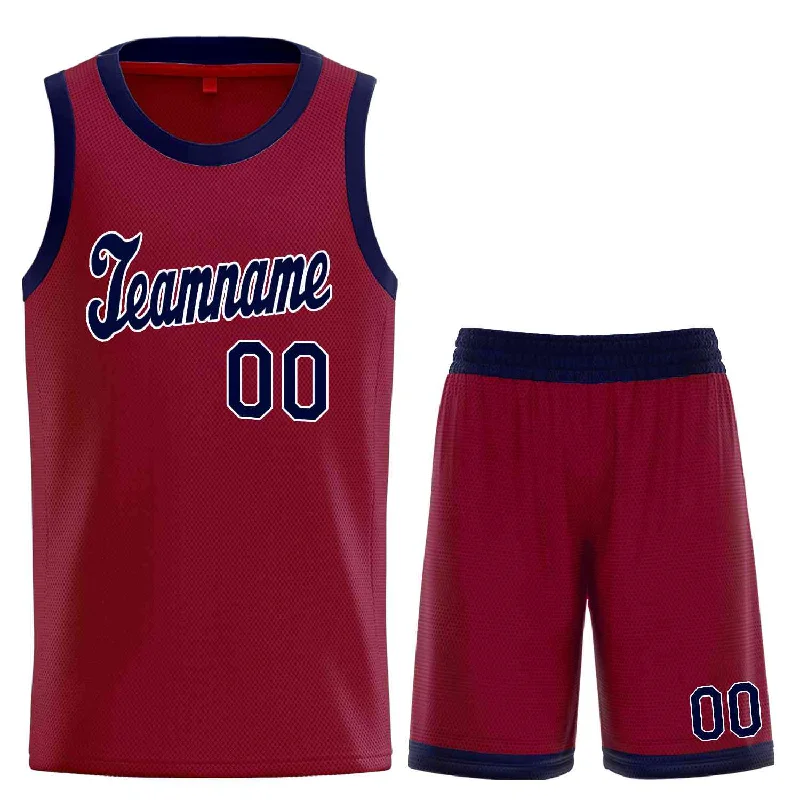 Basketball Jersey for Dynamic Play and Movement-Custom Maroon Navy-White Classic Sets Sports Uniform Basketball Jersey