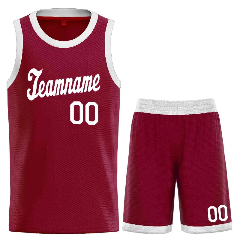 Basketball Jersey for Stylish Look and Fit-Custom Maroon White Classic Sets Sports Uniform Basketball Jersey