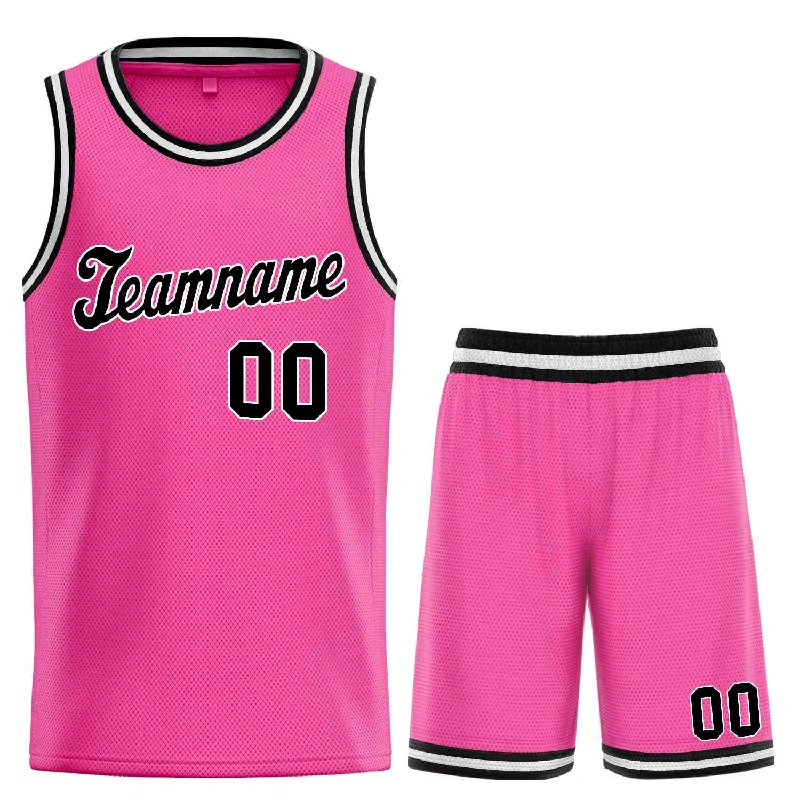 Basketball Jersey for Fast Action on the Court-Custom Pink Black-White Classic Sets Sports Uniform Basketball Jersey