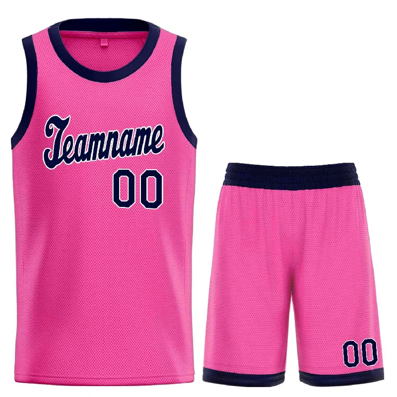 Basketball Jersey for Team Play and Practice-Custom Pink Navy-White Classic Sets Sports Uniform Basketball Jersey