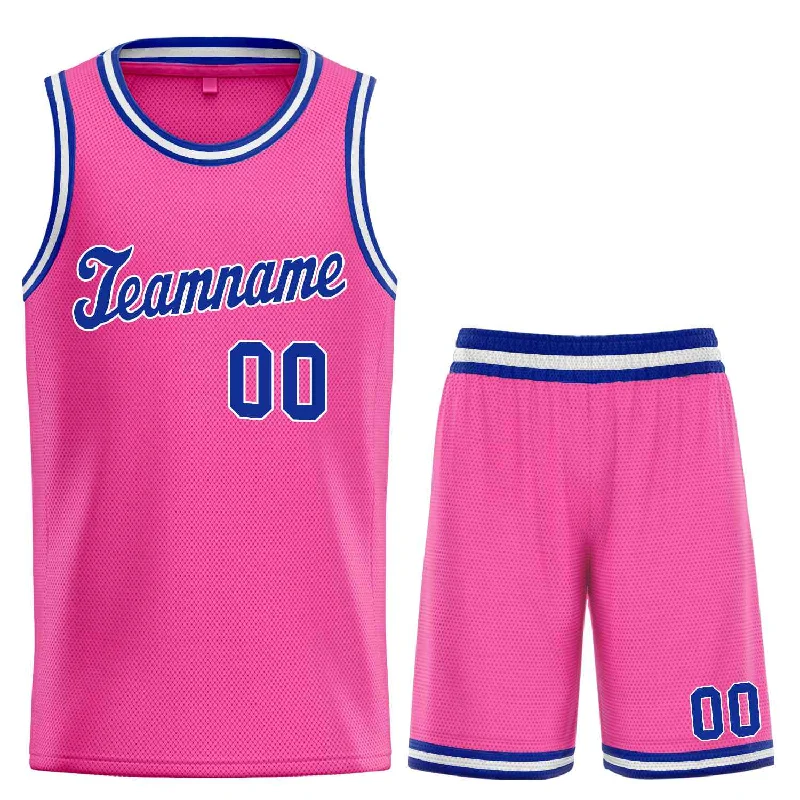 Basketball Jersey for Fast-Paced Court Play-Custom Pink Royal-White Classic Sets Sports Uniform Basketball Jersey