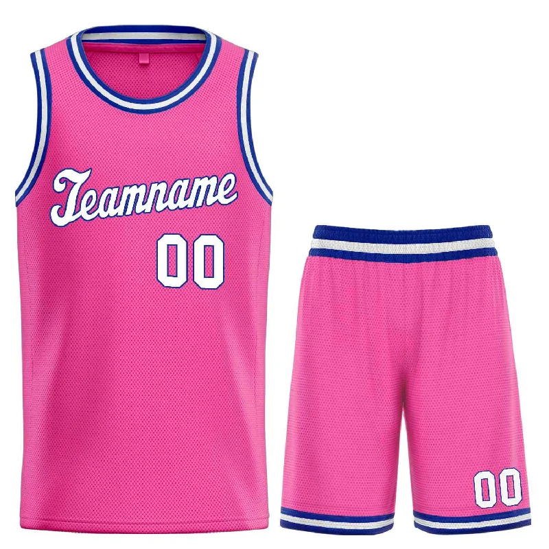 Basketball Jersey for Maximum Speed on the Court-Custom Pink White-Royal Classic Sets Sports Uniform Basketball Jersey