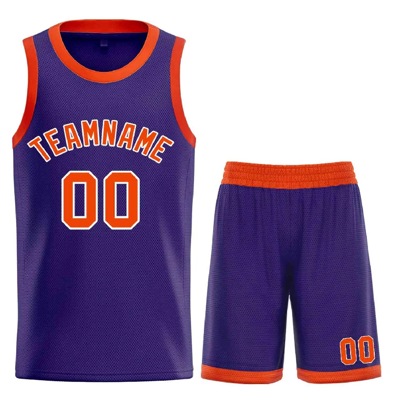 Basketball Jersey for Ultimate Range of Motion-Custom Purple Orange-White Bull Classic Sets Curved Basketball Jersey