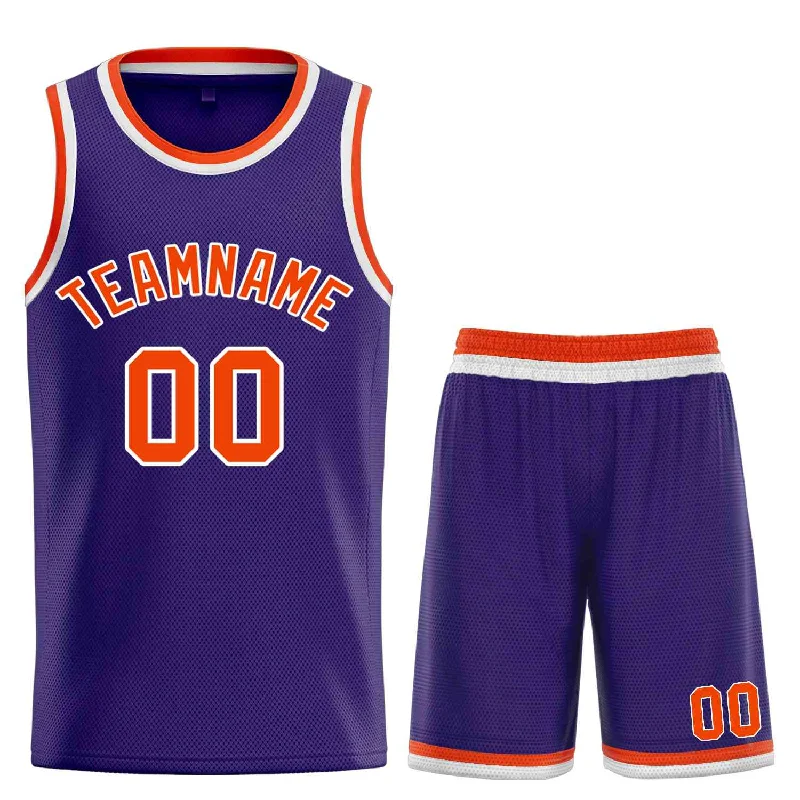 Basketball Jersey for Flexibility and Full Movement-Custom Purple Orange-White Bull Classic Sets Curved Basketball Jersey