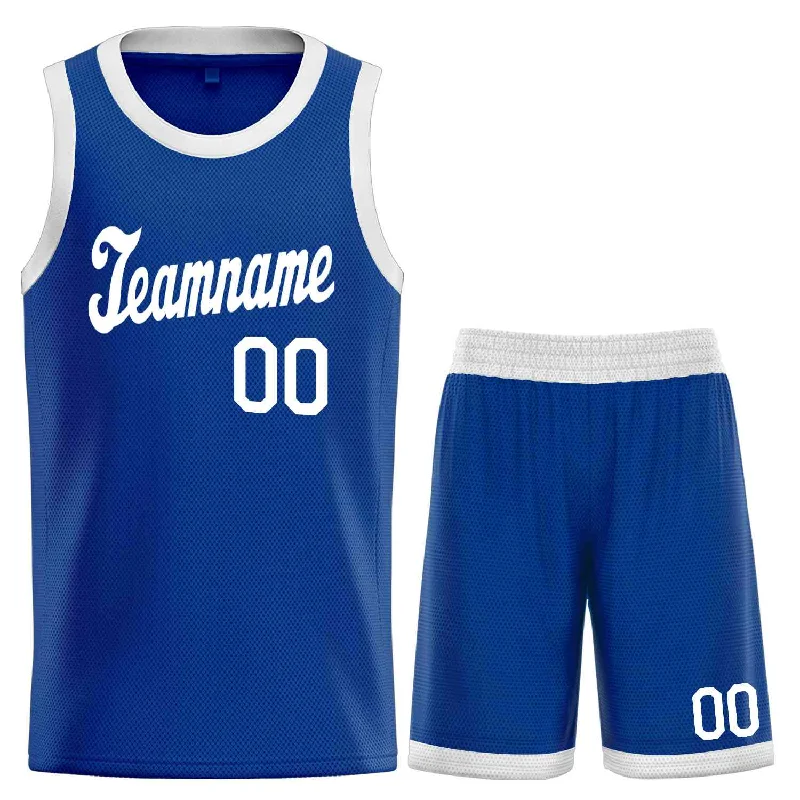 Basketball Jersey with Breathable Panels for Cooling-Custom Royal White Classic Sets Sports Uniform Basketball Jersey