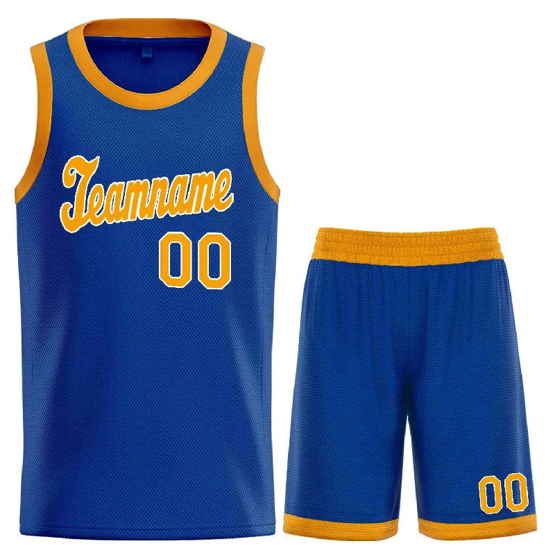 Basketball Jersey for Cool and Dry Comfort-Custom Royal Yellow-White Classic Sets Sports Uniform Basketball Jersey