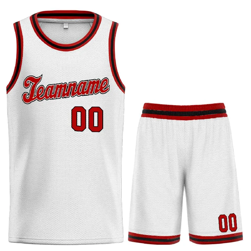 Basketball Jersey for Improved Flexibility During Play-Custom White Maroon-Black Classic Sets Sports Uniform Basketball Jersey