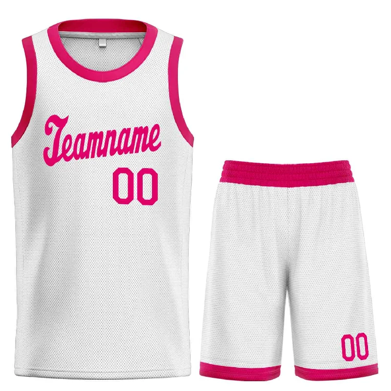 Basketball Jersey for Pro-Level Comfort and Style-Custom White Pink Classic Sets Sports Uniform Basketball Jersey