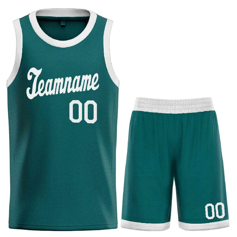 Basketball Jersey for Smooth, Athletic Fit-Custom Aqua White Classic Sets Sports Uniform Basketball Jersey