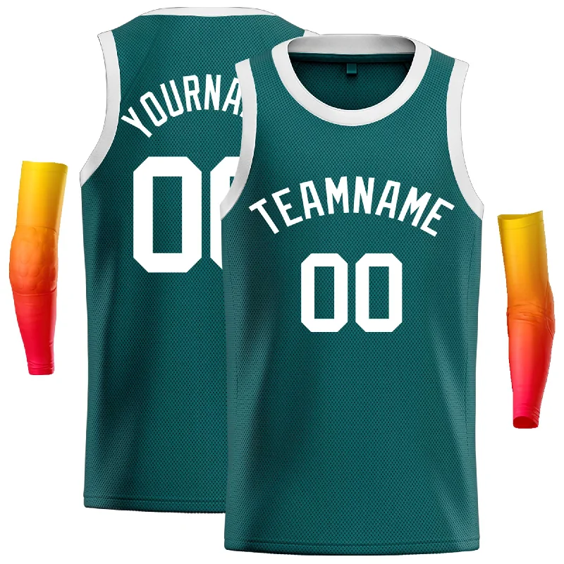 High-Quality Basketball Jersey for Performance-Custom Aqua White Classic Tops Casual Basketball Jersey