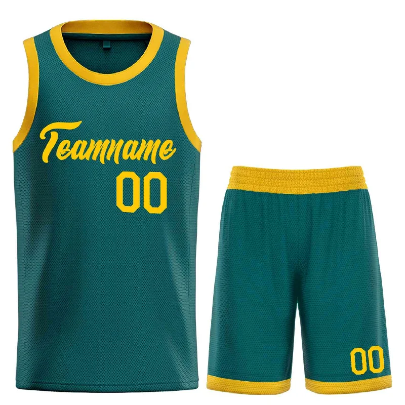 Basketball Jersey for Stylish and Comfortable Play-Custom Aqua Yellow Heal Sports Uniform Classic Sets Basketball Jersey