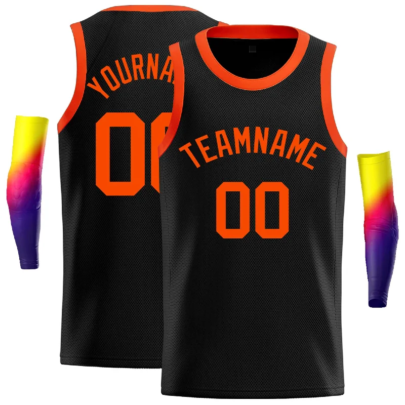 Basketball Jersey for Youth and Competitive Play-Custom Black Orange Classic Tops Casual Basketball Jersey