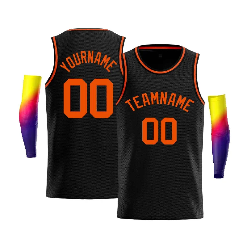 Basketball Jersey for Comfortable, Fast-Paced Games-Custom Black Orange Classic Tops Men Casual Bull Basketball Jersey