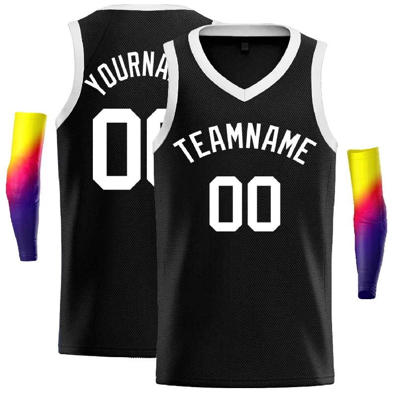 Basketball Jersey for Professional-Level Performance-Custom Black White-Classic Tops Men Casual Basketball Jersey